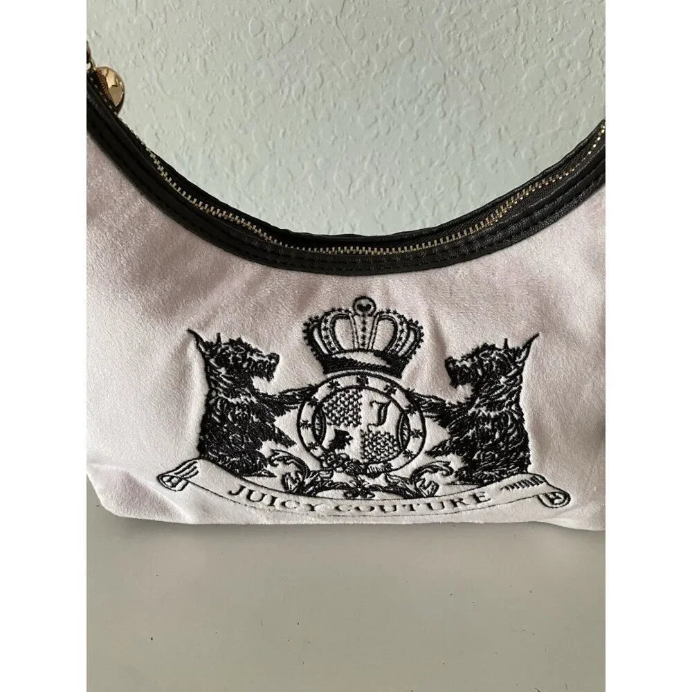 Juicy Couture Classic Scottie Dogs Hobo Purse Shoulder‎ Bag Chiffon Pink NEW